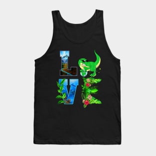 Love World Eh Day Planet Anniversary Dinosaur Tank Top